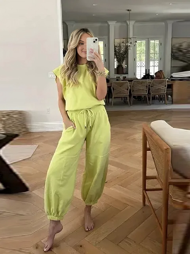 Dames Jumpsuit Casual Met Flatterende Taille En Trekkoord Polyester-1