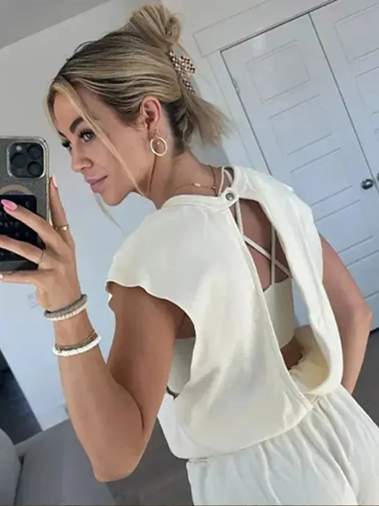 Dames Jumpsuit Casual Met Flatterende Taille En Trekkoord Polyester-3