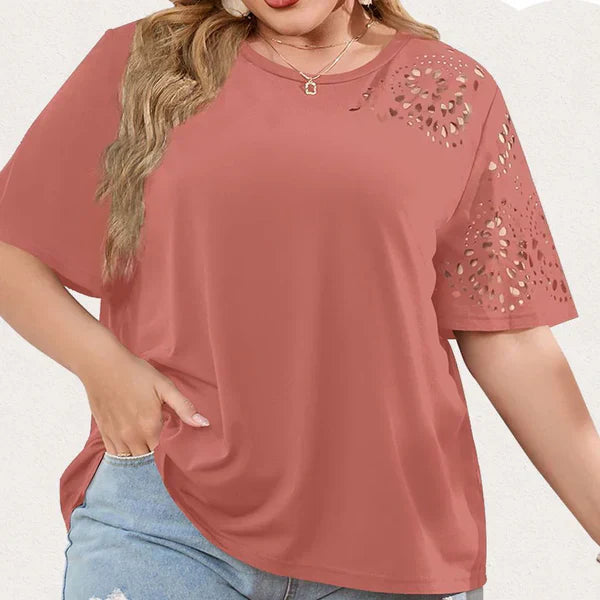 Variant image for Dames T-shirt Chiffon Halslijn Zachte Katoenmix Casual Elegantie-9