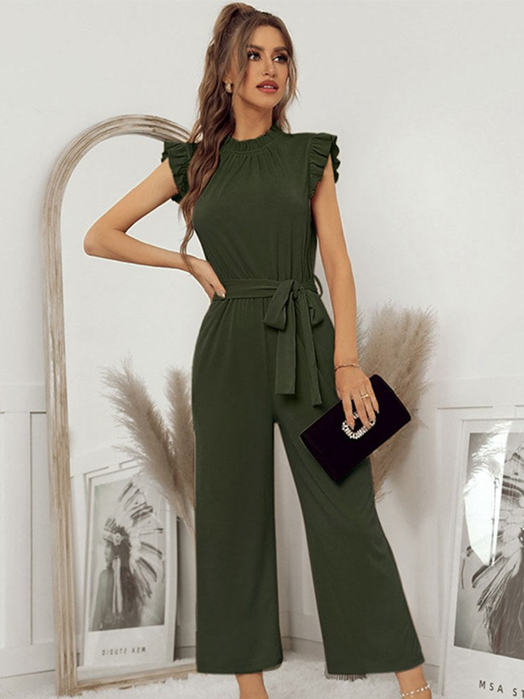Variant image for Dames Jumpsuit Feestelijk Tijdloos Polyester met Hoge Ronde Hals en Kapmouwen-7