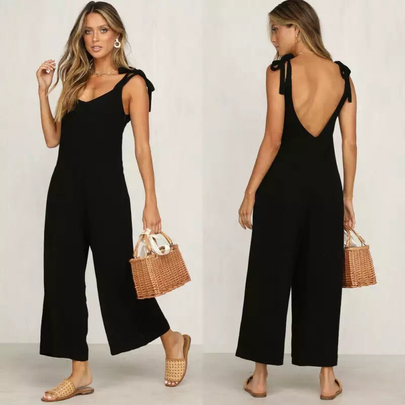 Dames Jumpsuit Feestelijk Mouwloos Wijde Pijpen Hoogwaardig Luchtig Materiaal-4