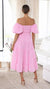 Dames Midi-Jurk Off-Shoulder Zacht Ademend Stof-4
