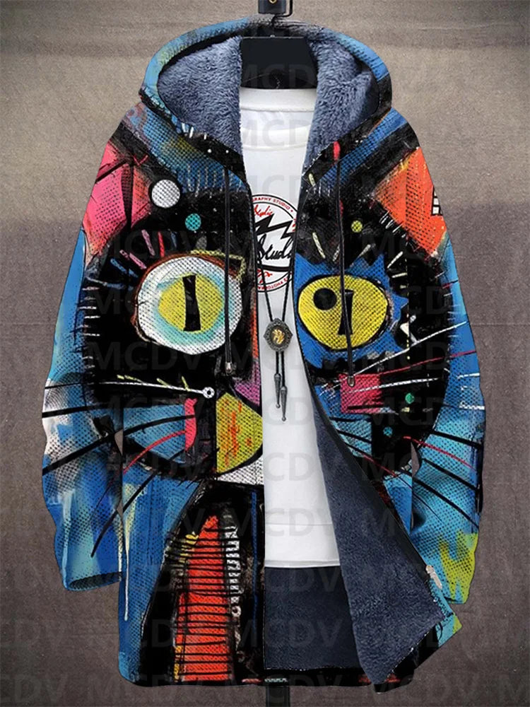 Variant image for Dames Jas Casual Met Kattenpatroon Zachte Ademende Stof-15