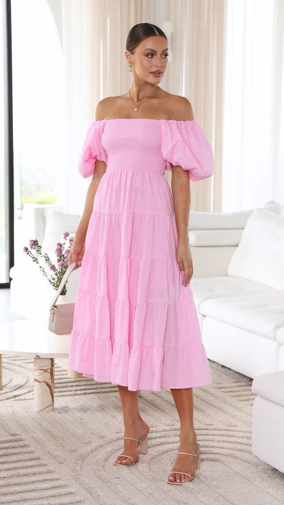 Dames Midi-Jurk Off-Shoulder Zacht Ademend Stof-2