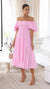 Dames Midi-Jurk Off-Shoulder Zacht Ademend Stof-2