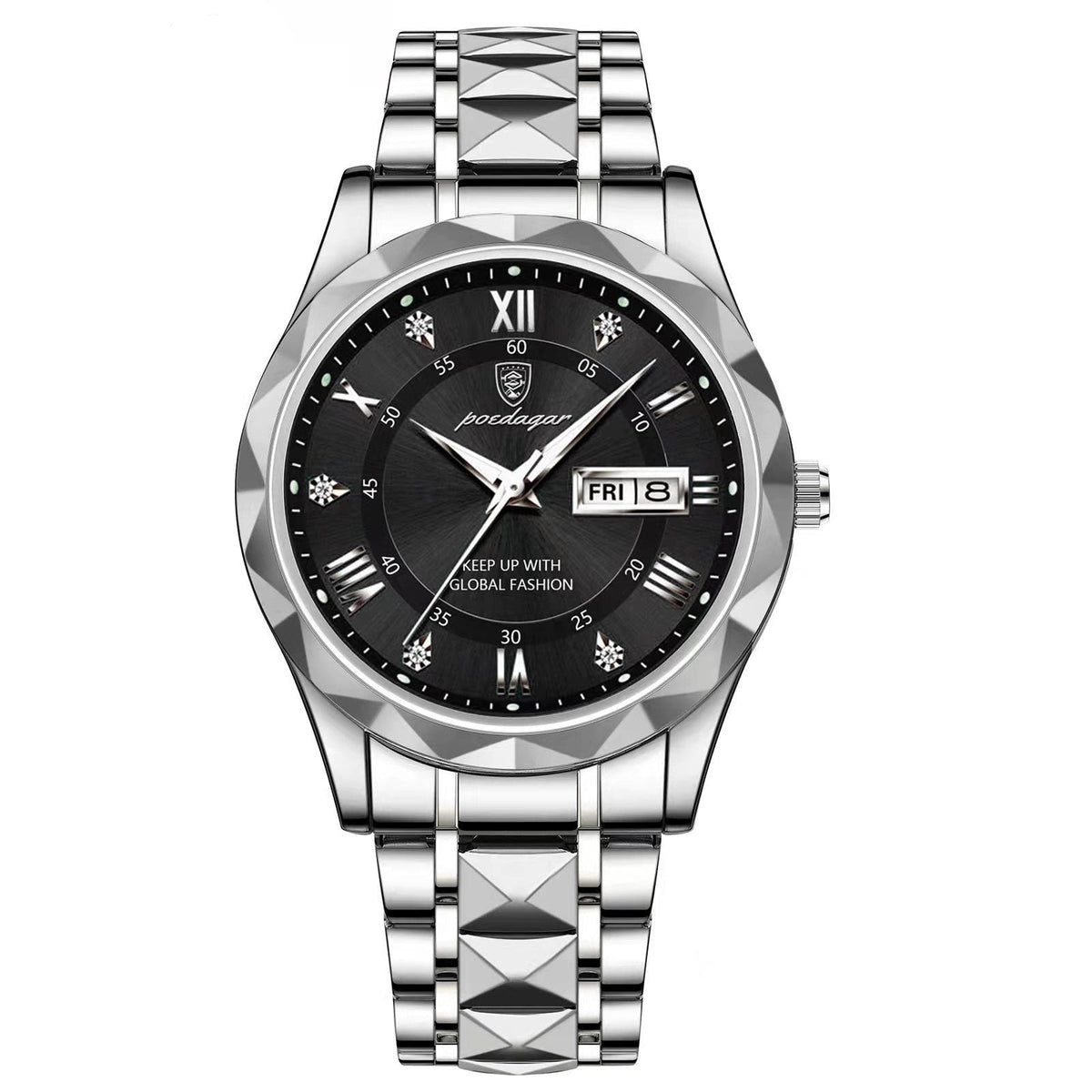 Heren Roestvrijstalen Luminous Horloge