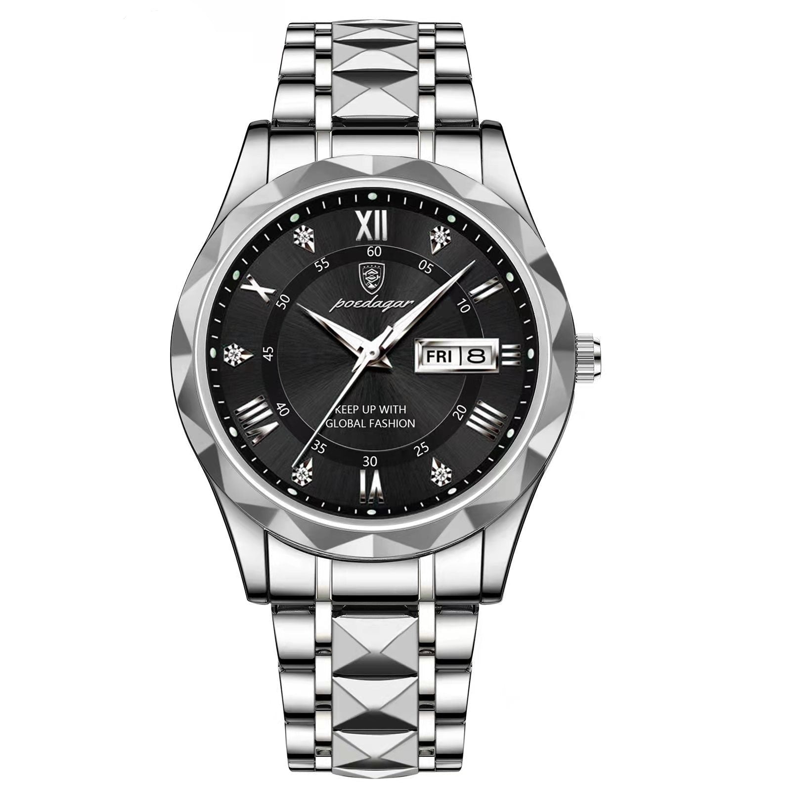 Heren Roestvrijstalen Luminous Horloge