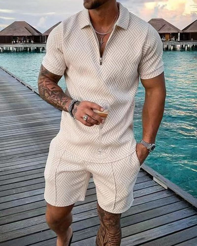 Variant image for Mannen T-shirt en Shorts Casual Katoen Set-1