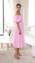Dames Midi-Jurk Off-Shoulder Zacht Ademend Stof-3