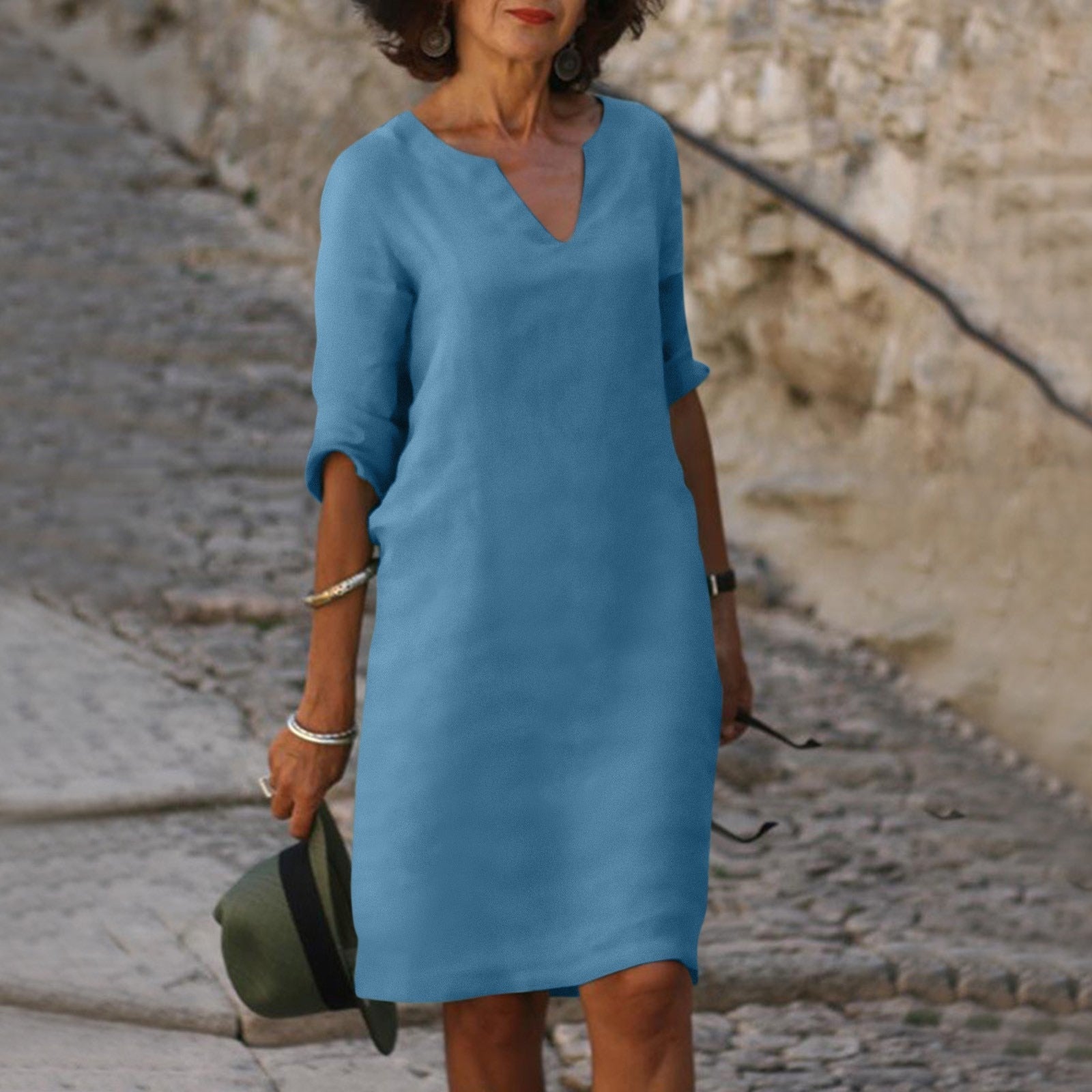 Dames Zomerjurk Elegante Stijl Zachte Stof voor Diverse Gelegenheden-4