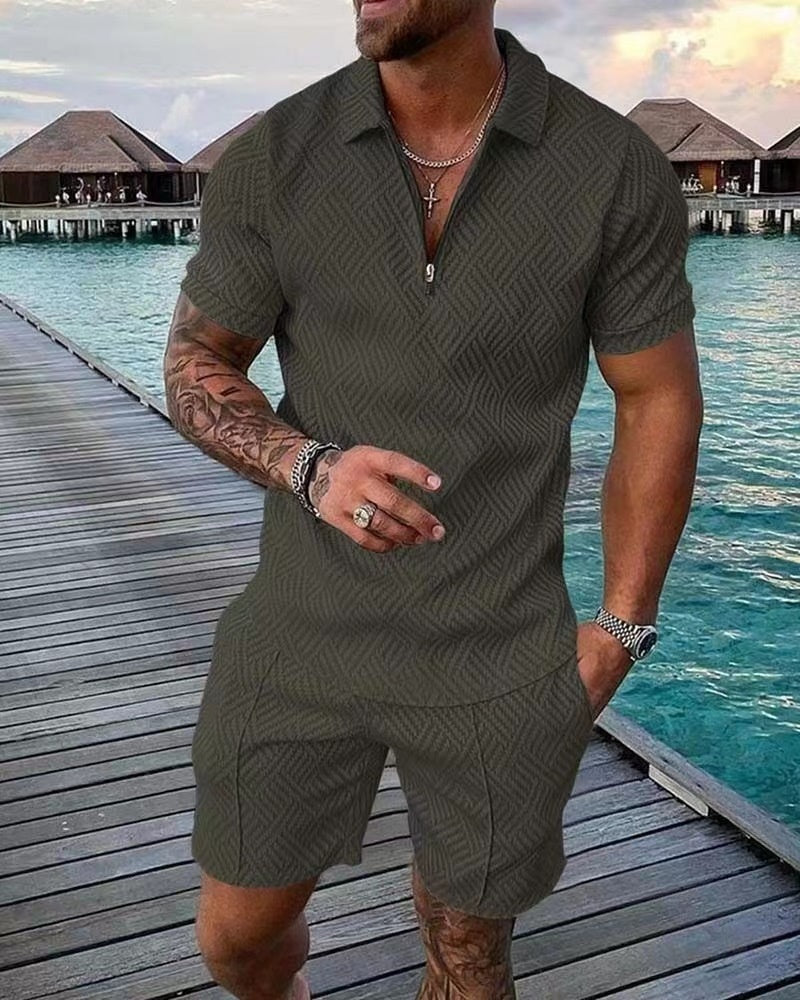 Variant image for Mannen T-shirt en Shorts Casual Katoen Set-25