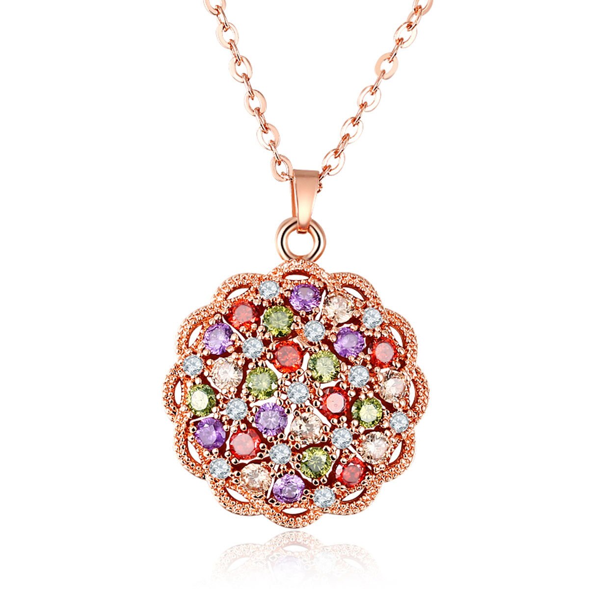 Glinsterende Zirkoon Bloemen Ketting