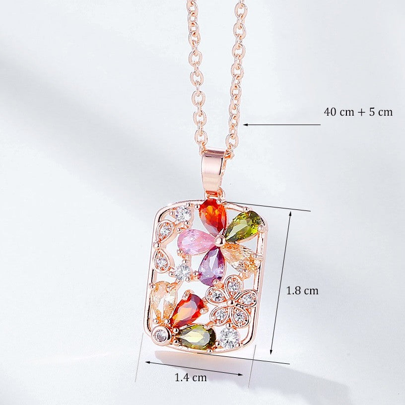 Glinsterende Zirkoon Bloemen Ketting