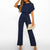 Variant image for Dames Jumpsuit Met Wijde Pijpen En Lace-Up Taille Feestelijk Zwart Polyester-22