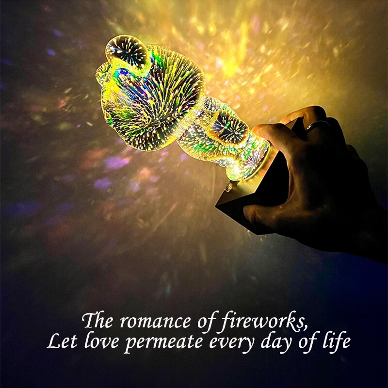 Nachtlampje Kinderen Multicolor Teddybear 3D Effect LED Kunststof-3