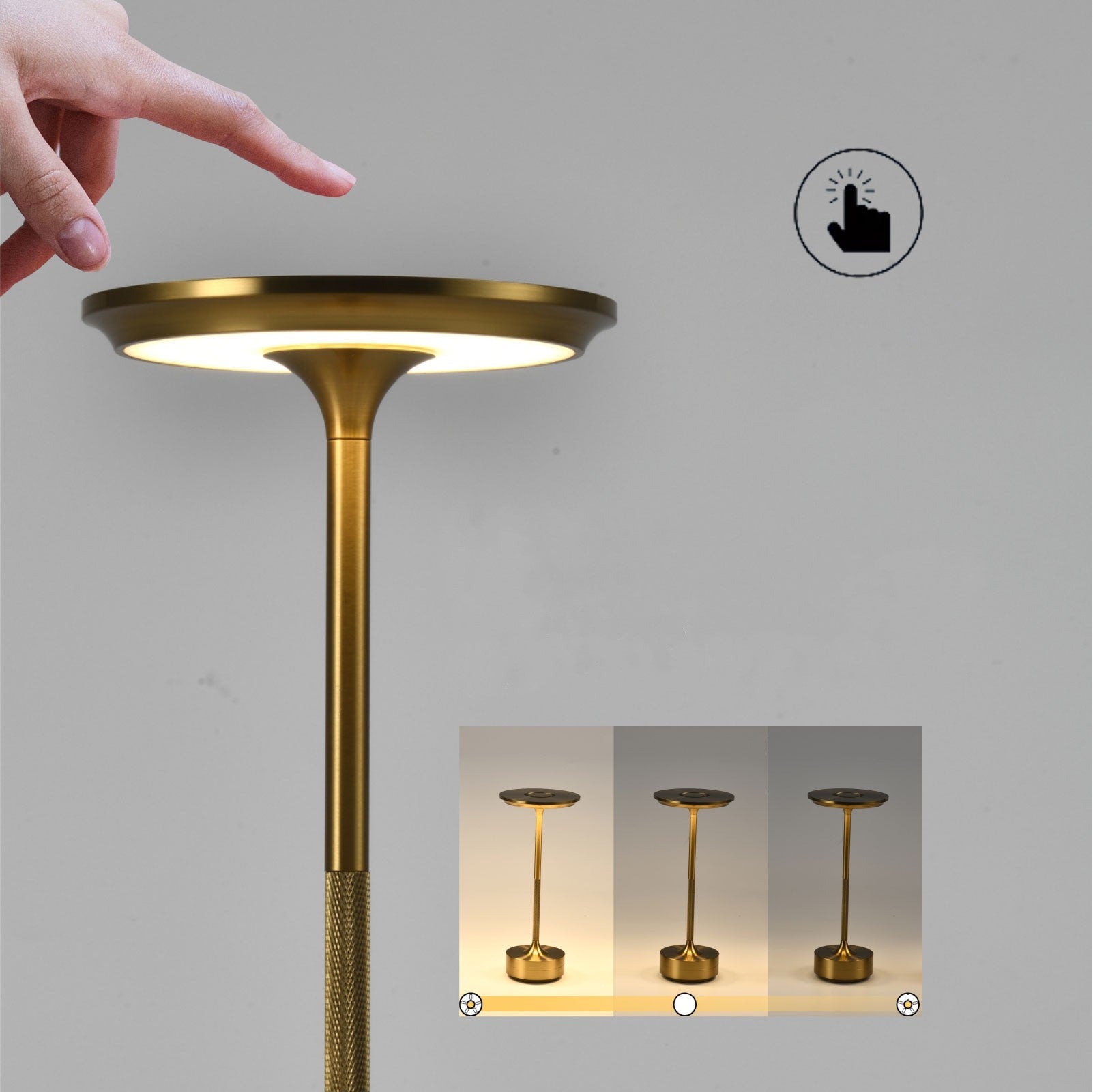 Aluminium Aanraakschakelaar Lamp