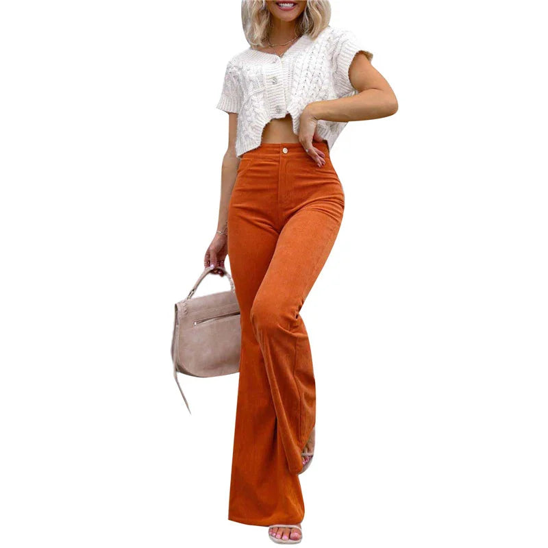 Dames Corduroy Uitlopende Broek
