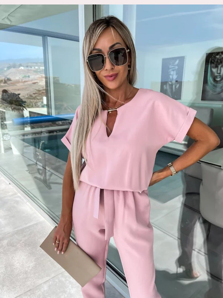 Dames Jumpsuit V-Hals Korte Mouwen Feestelijk Polyester-6