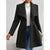 Variant image for Lange Dames Jas Zwart Elegant Taljesnit Uldblending Winter-5