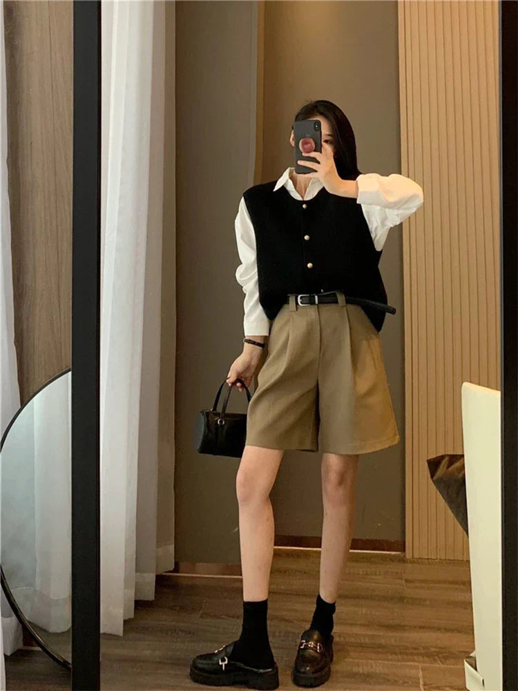 Dames Vest Klassiek Met Knopen Katoenmix 3