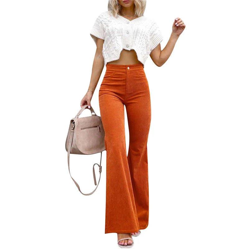 Dames Corduroy Uitlopende Broek