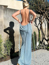Variant image for Dames Maxi Jurk Zwart Rugloos Katoen Elegante Lange Jurk Zomer-7