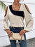 Variant image for Dames Blouse Kleurblok Lange Mouwen Vierkante Halslijn Hoogwaardige Stof-1