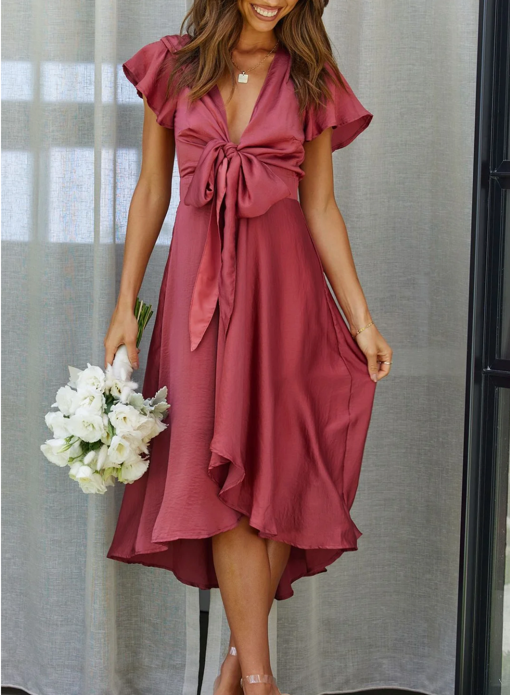Dames Maxi Jurk Vloeiende Pasvorm Polyester voor Zomer Events 2