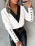 Variant image for Dames Blouse V-Hals Casual Hoogwaardige Stof-17