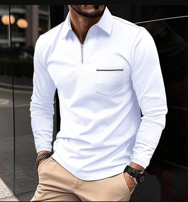 Variant image for Heren Poloshirt Lange Mouwen Klassiek Katoen-20