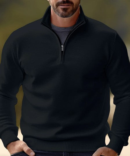 Variant image for Heren Trui Kwartzipper Casual Katoenmix-9