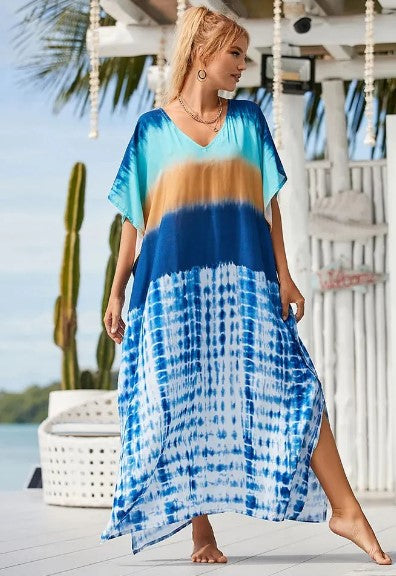 Variant image for Dames Lange Boho Jurk Grafische Regenboogprint Katoen-9