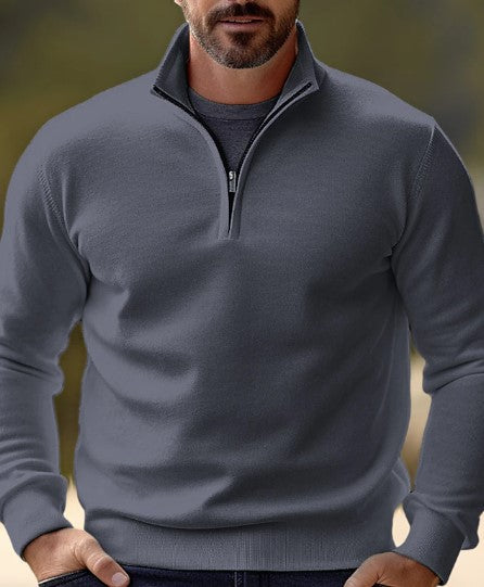 Variant image for Heren Trui Kwartzipper Casual Katoenmix-25