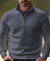 Variant image for Heren Trui Kwartzipper Casual Katoenmix-25