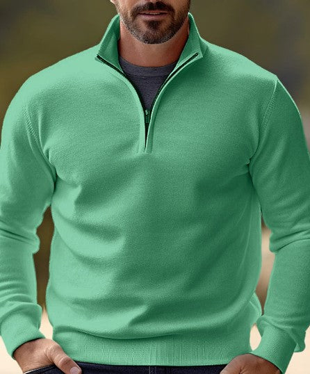 Variant image for Heren Trui Kwartzipper Casual Katoenmix-41