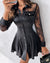 Dames Blouse Jurk Lange Mouwen Met Kant Hoogwaardige Stof-6
