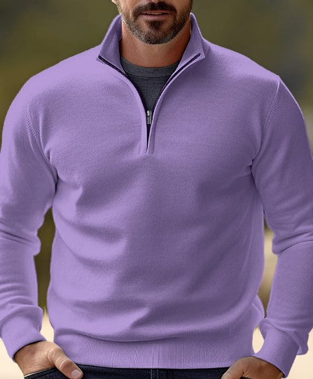 Variant image for Heren Trui Kwartzipper Casual Katoenmix-49