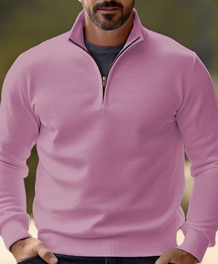 Variant image for Heren Trui Kwartzipper Casual Katoenmix-57