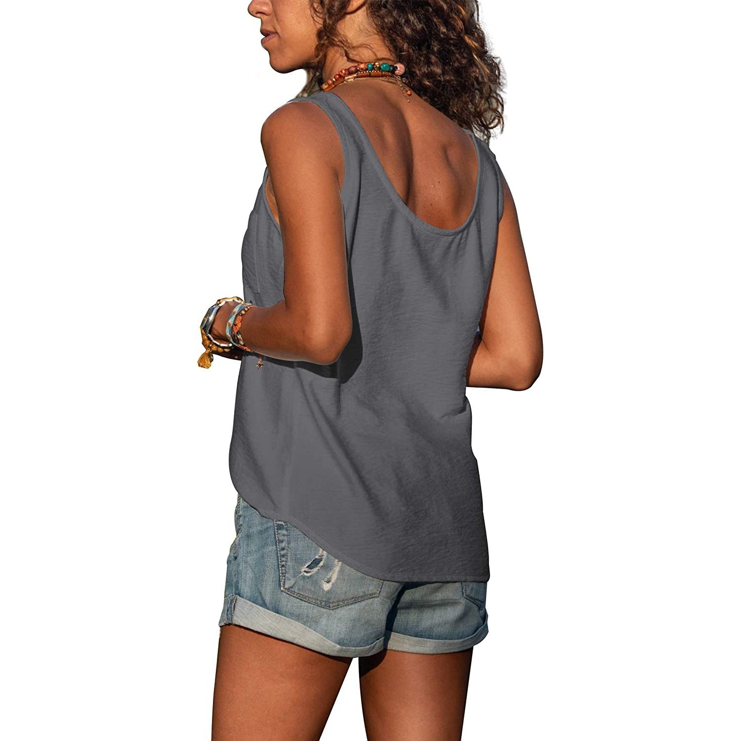 Dames Tanktop Mouwloos Elegante Pasvorm Ademend Materiaal-2