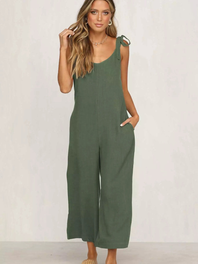 Dames Jumpsuit Feestelijk Mouwloos Wijde Pijpen Hoogwaardig Luchtig Materiaal-1
