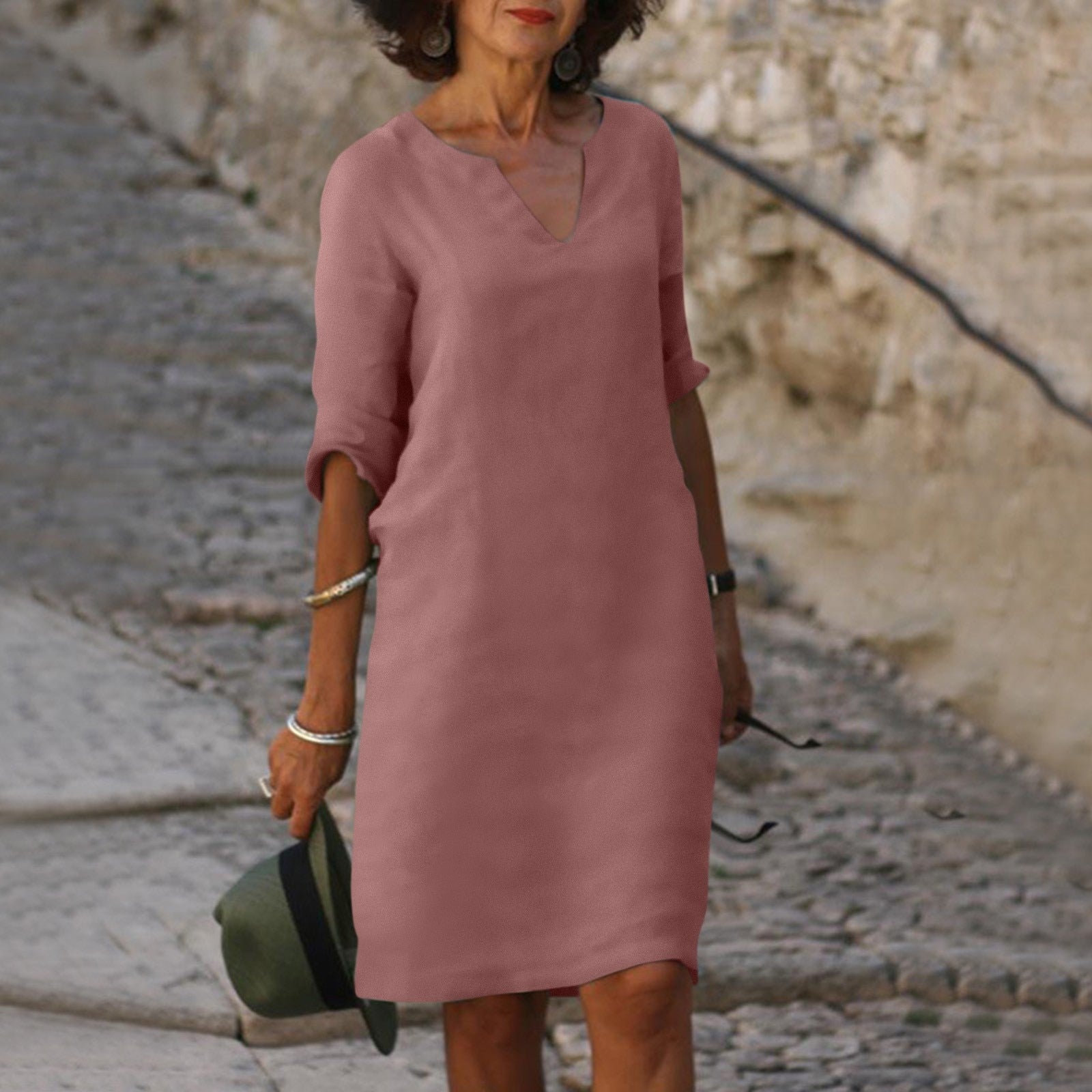 Dames Zomerjurk Elegante Stijl Zachte Stof voor Diverse Gelegenheden-6