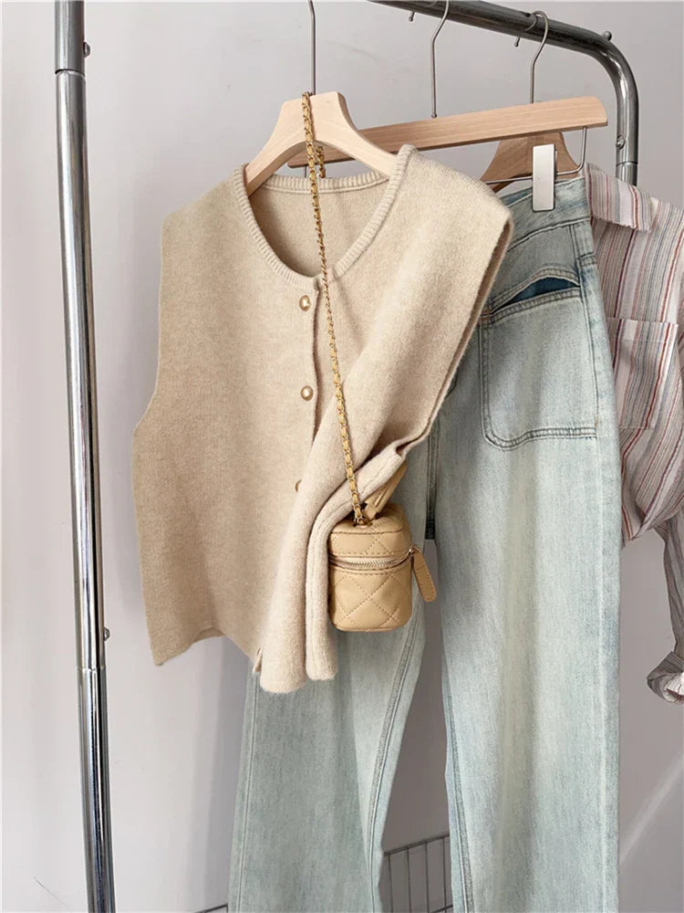 Variant image for Dames Vest Klassiek Met Knopen Katoenmix-3