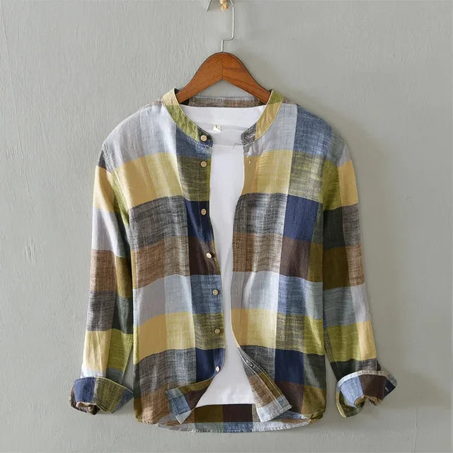 Variant image for Heren Overhemd Geruit Tijdloos Katoen-Linnen-18