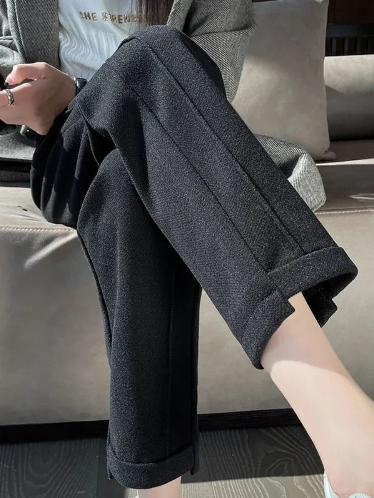 Zwarte Dames Pantalon Elegante Stijl 100% Polyester 1