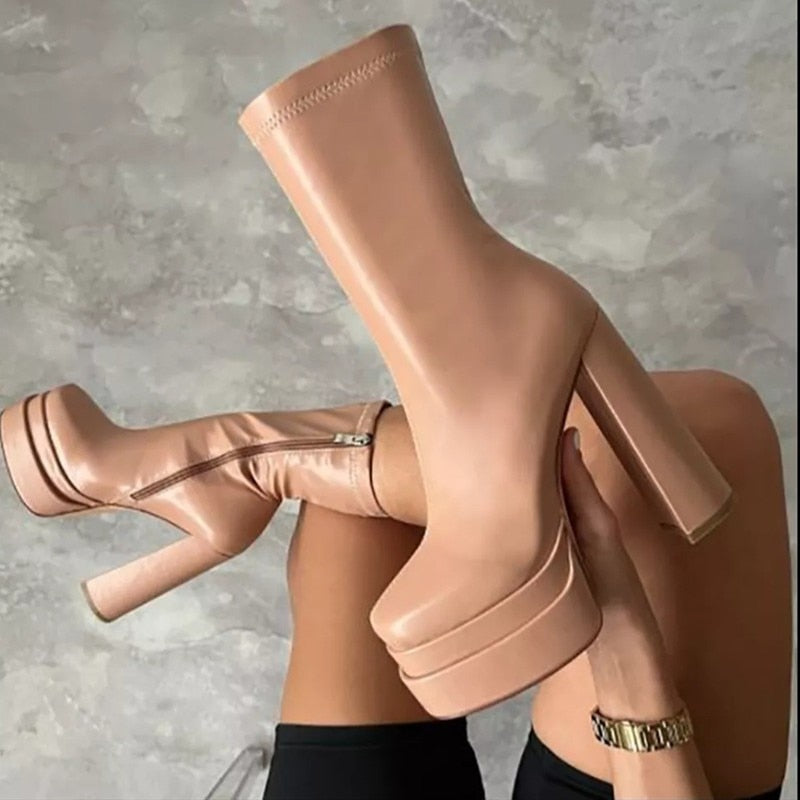 Dames Enkellaarsjes Platform Kunstleer voor Elke Gelegenheid 1