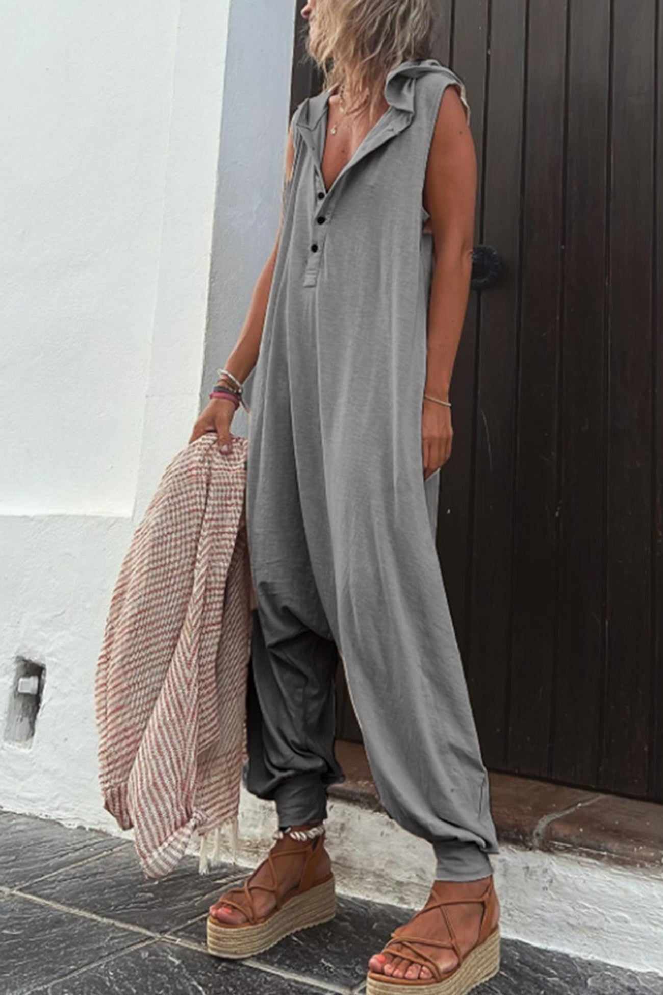Variant image for Dames Jumpsuit Casual Met Capuchon 100% Katoen-13