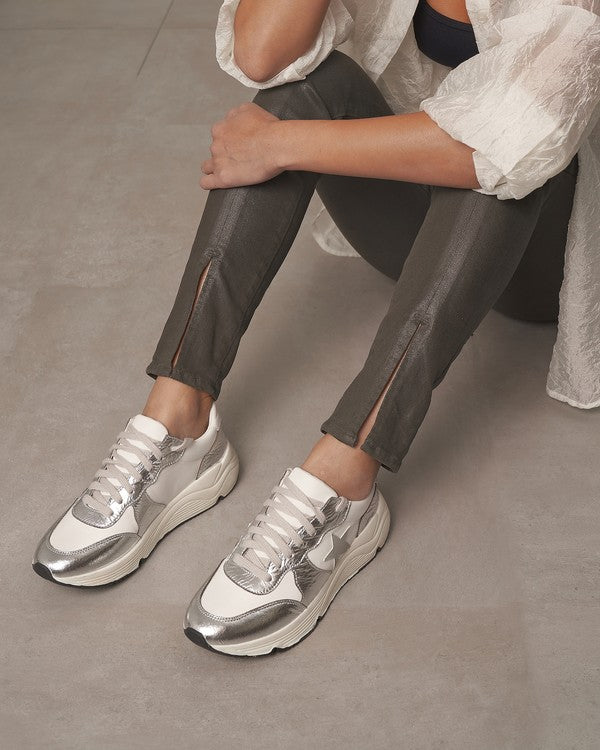 Sneakers voor Dames Casual Sterrenstijl Zilver 2