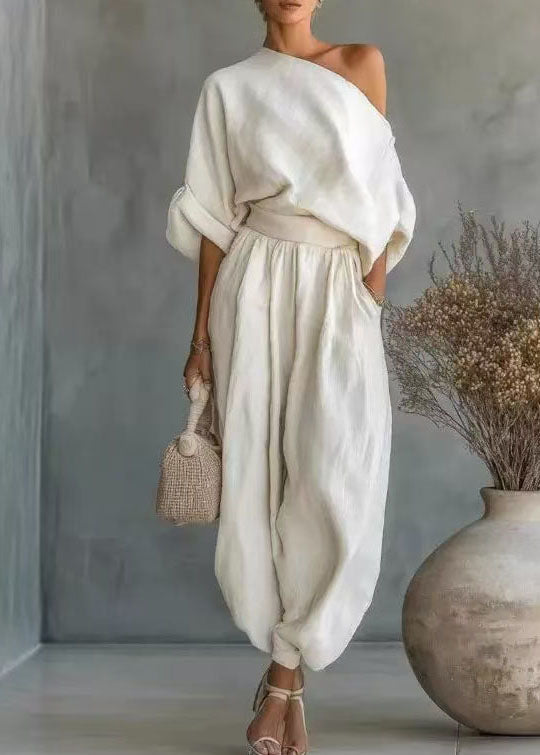 Tweedelige Set Dames Oversized Eén Schouder Zomerstijl 1