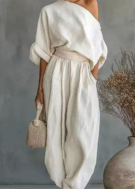 Tweedelige Set Dames Oversized Eén Schouder Zomerstijl 2