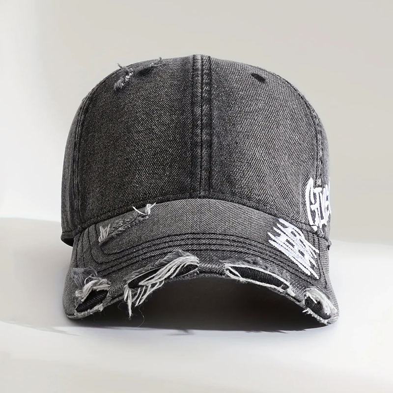 Unisex Baseballpet Distressed met Borduursel en Verstelbare Rugband 3